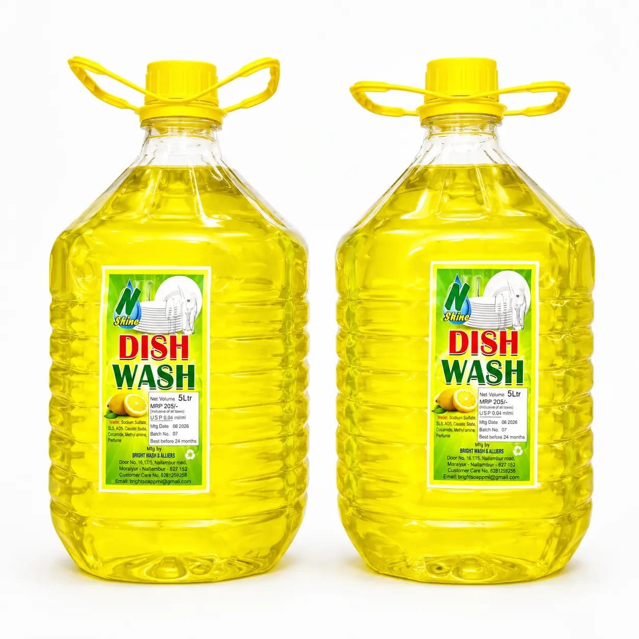 Lemon Fresh N Shine Dish Wash Liquid 5Ltr - Image 2