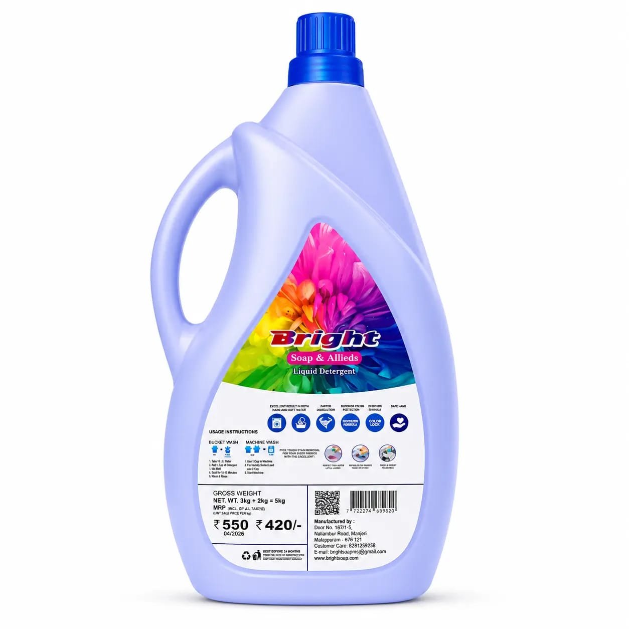 Bright Liquid Detergent 3+2Ltr HQ