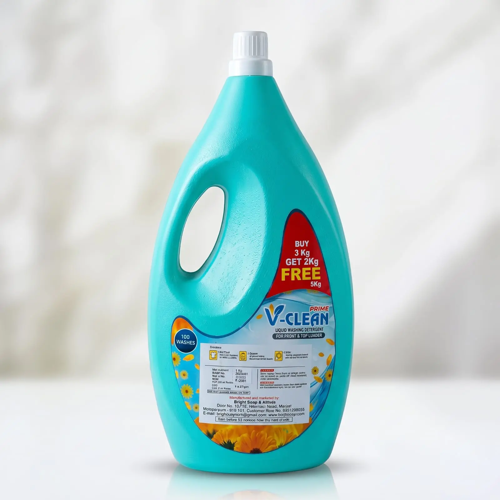 V Clean Prime Liquid Detergent 5Ltr - Image 2